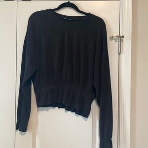 Zara Chenille Cinched Waist Sweater